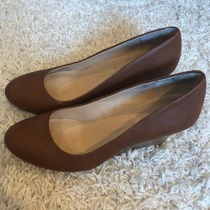 Burnt orange Jessica Simpson wedges